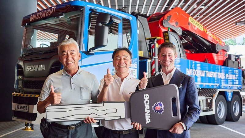 Ban Soon Huat Transport Trading First in Singapore to Own a Scania Super Lorry Crane Combined with Largest PALFINGER Truck-Mounted Crane